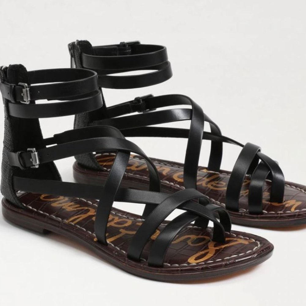 Sam Edelman Black Gibbs Gladiator Sandals Size 6.5